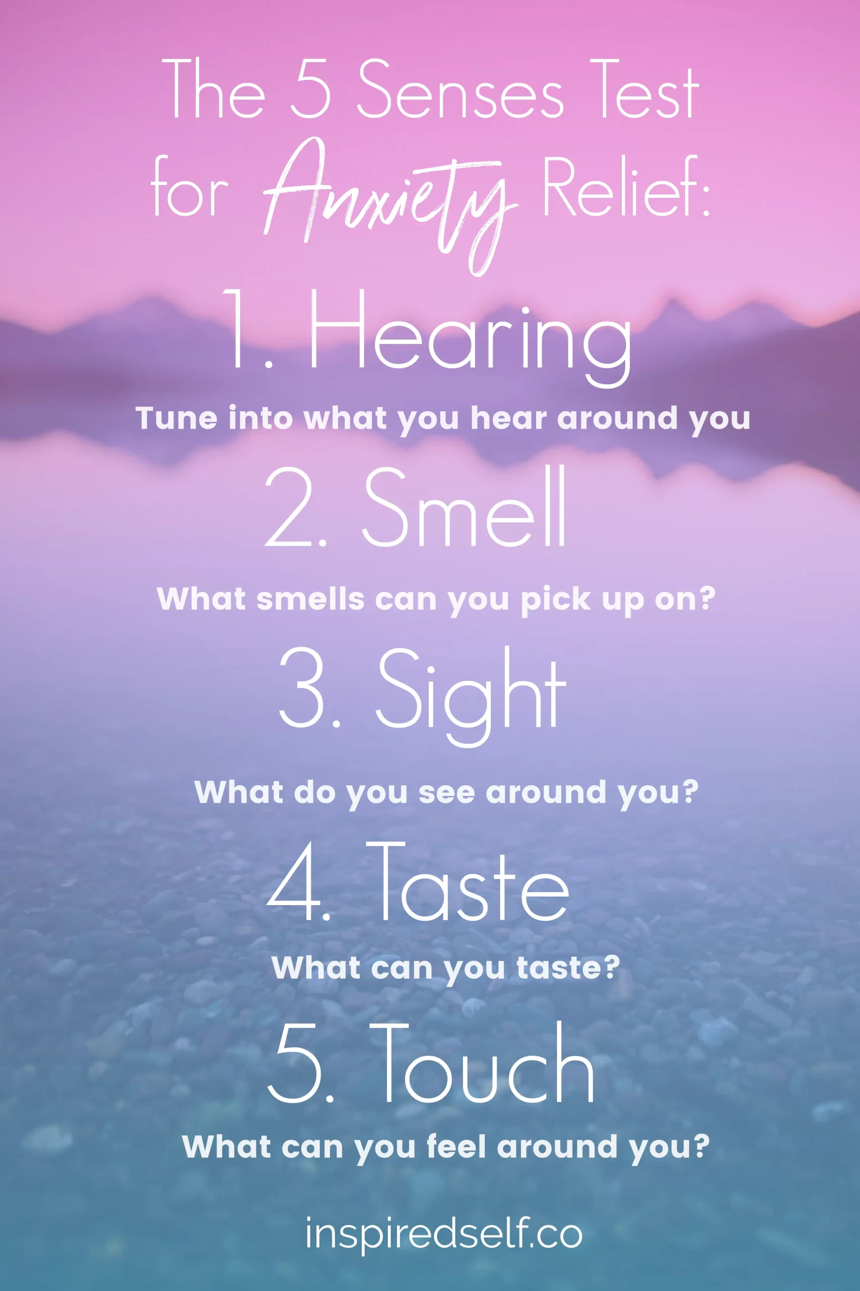 Five senses activity for anxiety